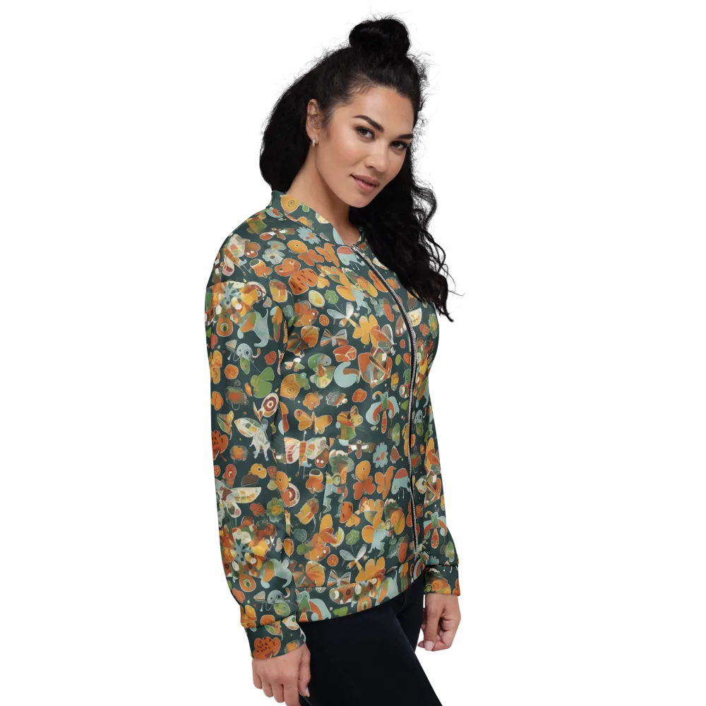 Menagerie in Moss on Bomber Jacket — Right