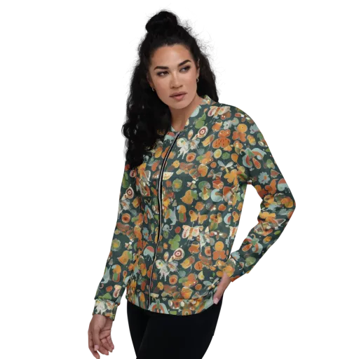 Menagerie in Moss on a Bomber Jacket