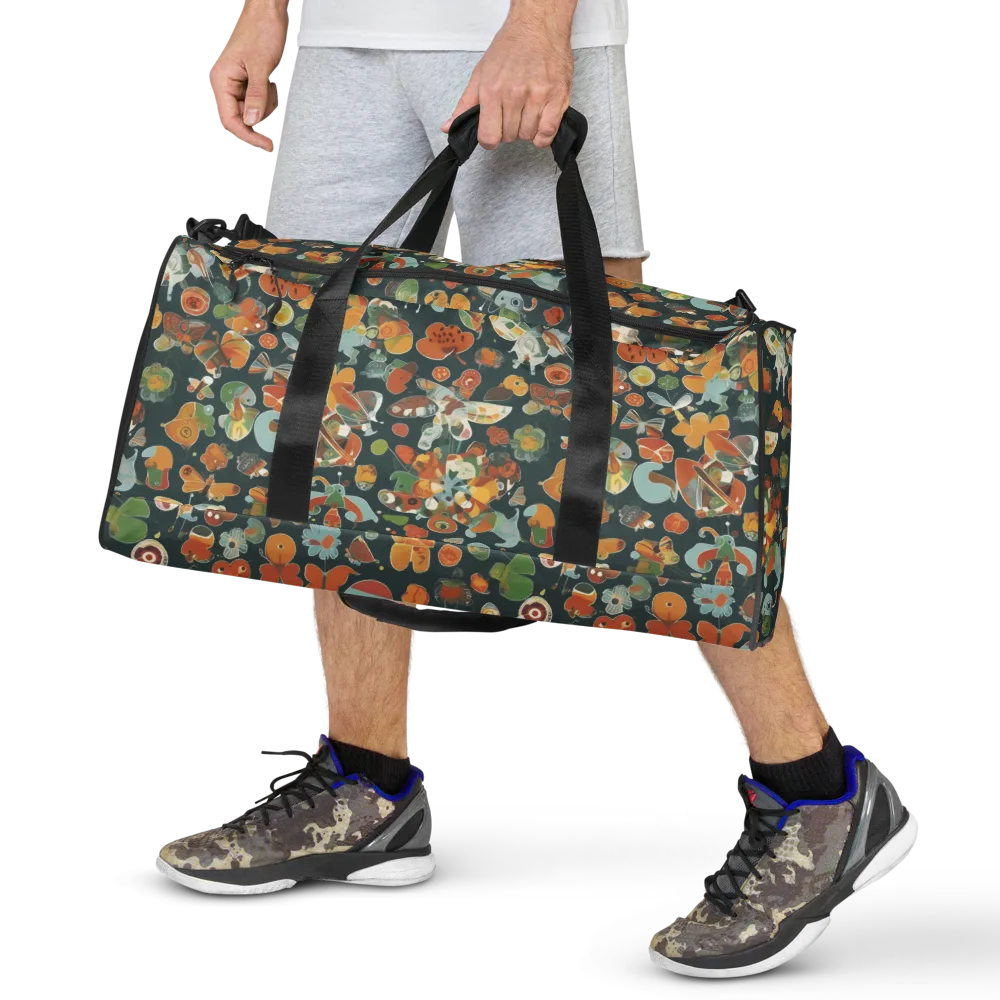 Menagerie in Moss on Duffle Bag — Front