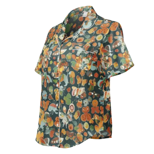 Menagerie in Moss on a Women's Short Sleeve Pajama Top
