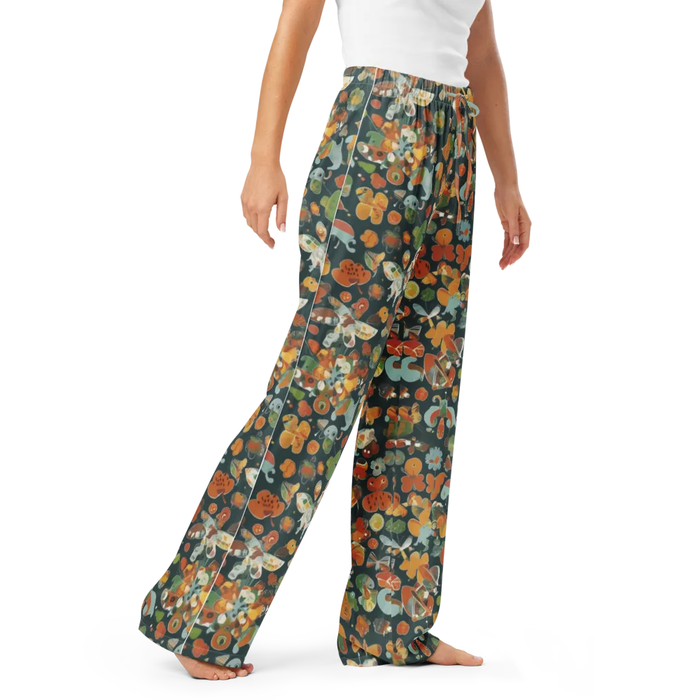 Menagerie in Moss on Women's Pajama Pants — Right Front