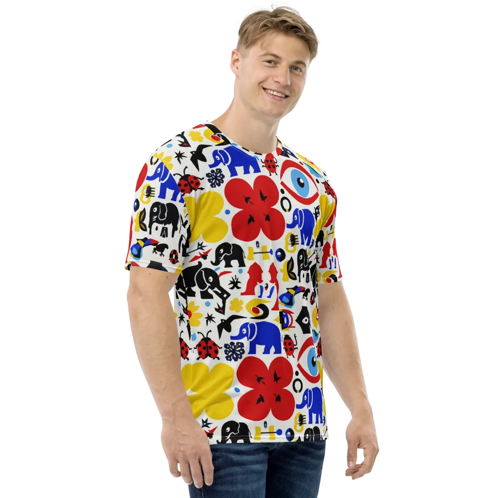 Primary Safari on Men's Crew Neck T-Shirt — Right