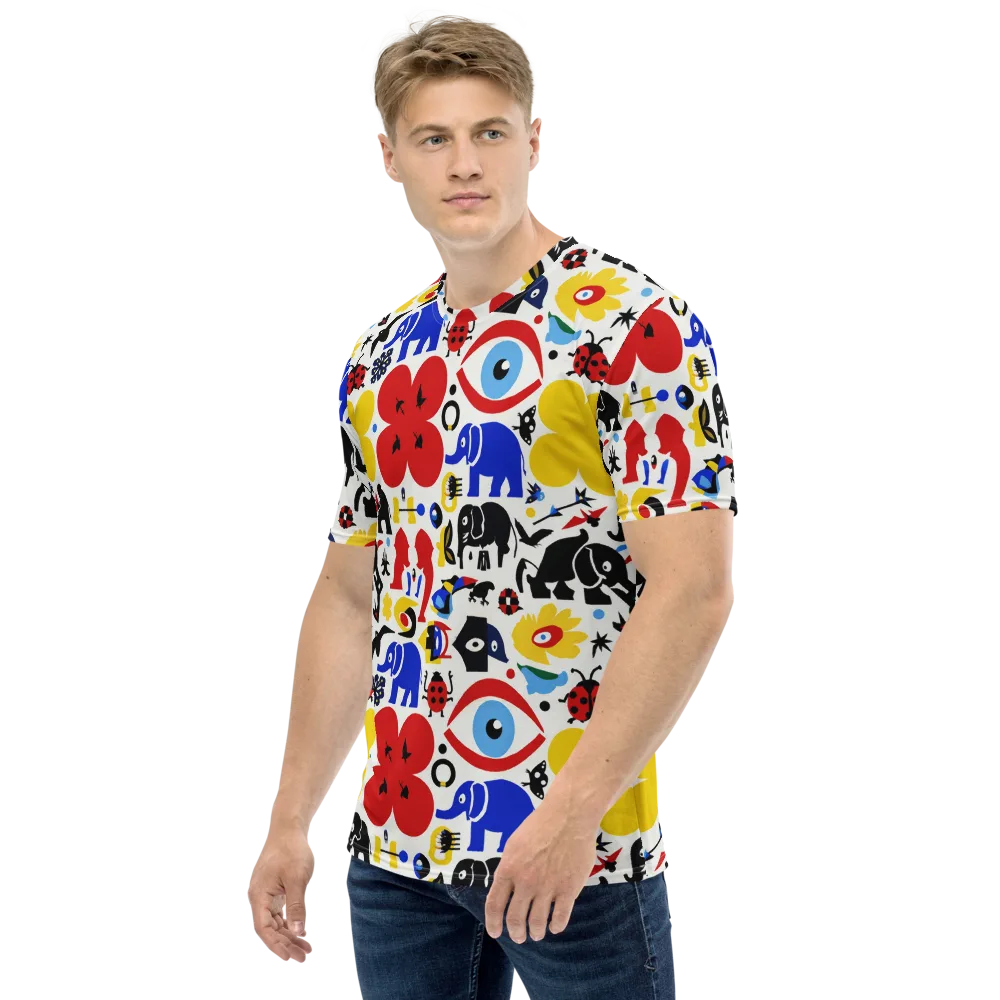 Primary Safari on Men's Crew Neck T-Shirt — Left
