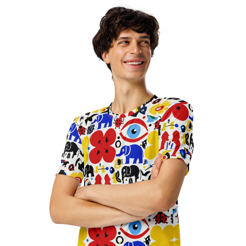 Primary Safari on Men's Crew Neck T-Shirt — Left Front