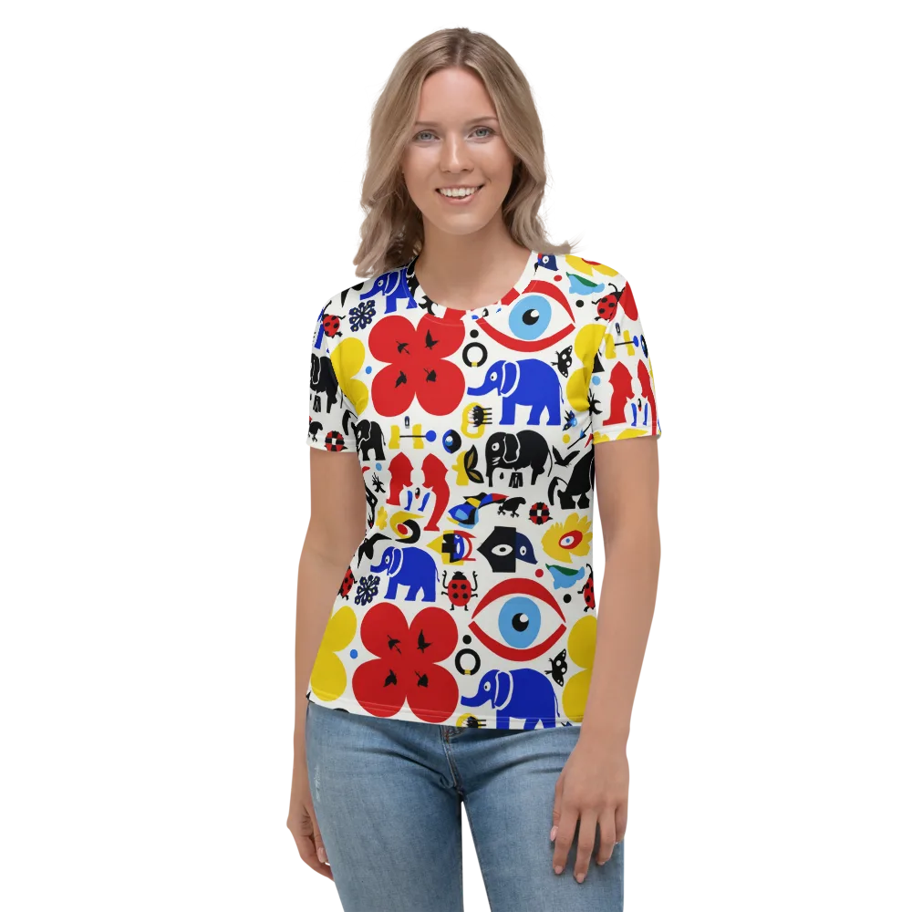 Primary Safari on Women's Crew Neck T-Shirt — Front
