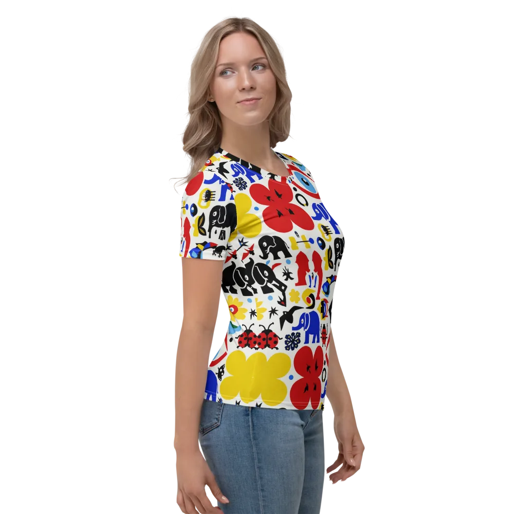 Primary Safari on Women's Crew Neck T-Shirt — Right