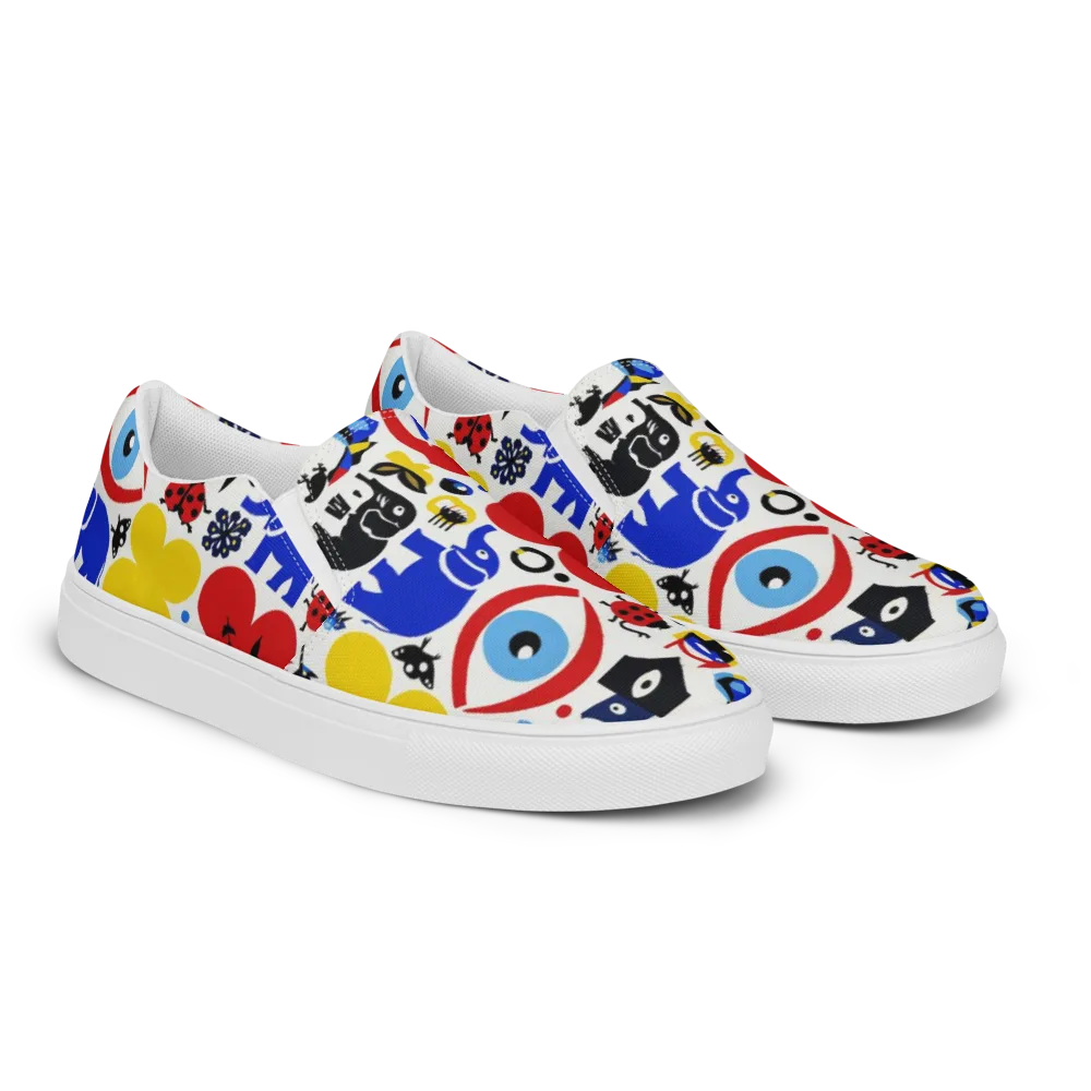 Primary Safari on Men's Slip-On Canvas Shoes — Right Front