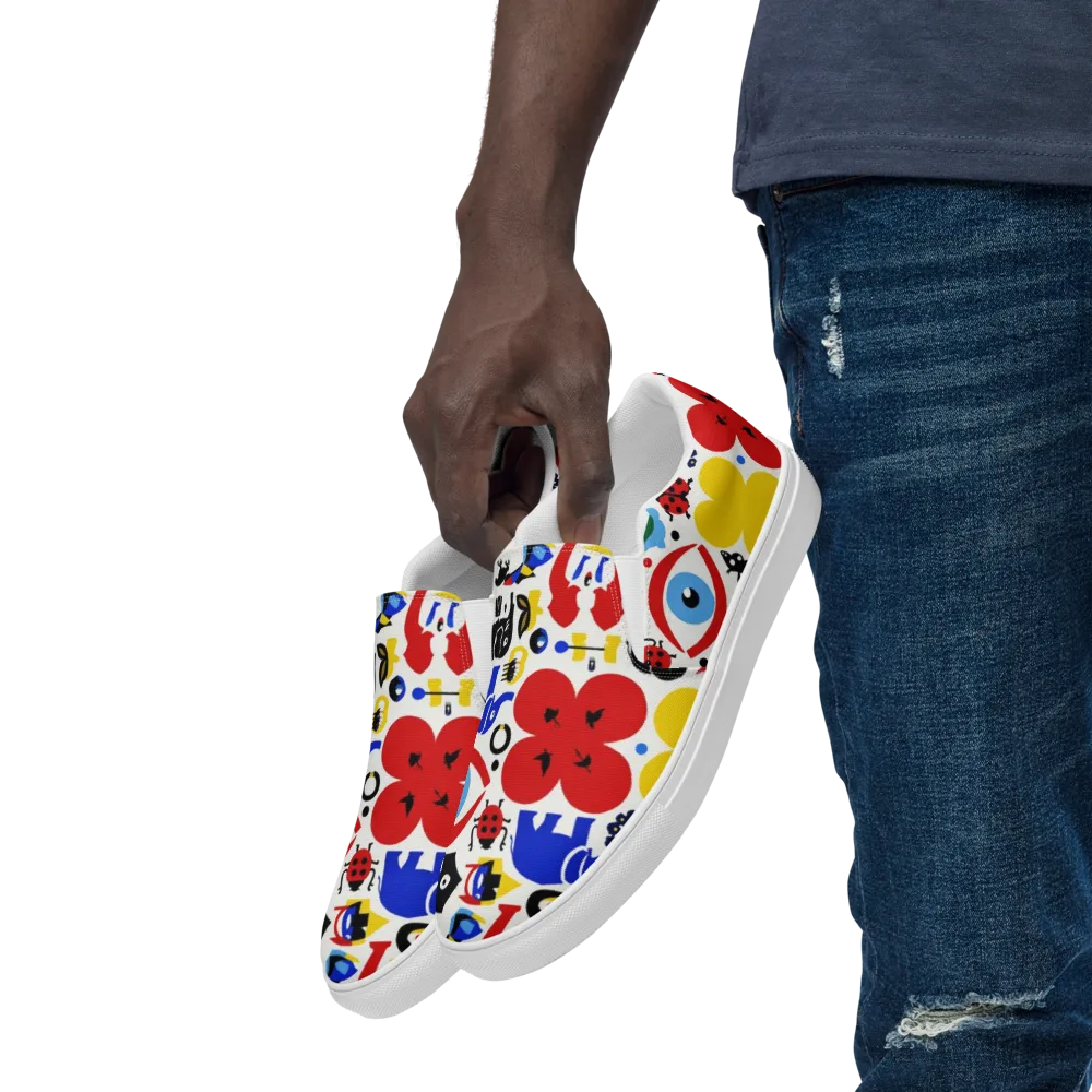 Primary Safari on Men's Slip-On Canvas Shoes — Left Front