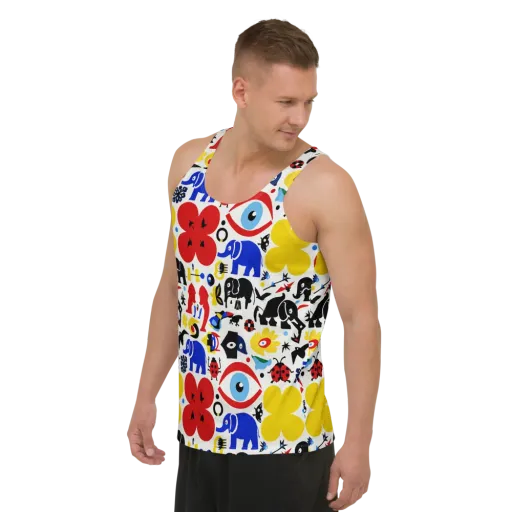Primary Safari on a Men's Tank Top
