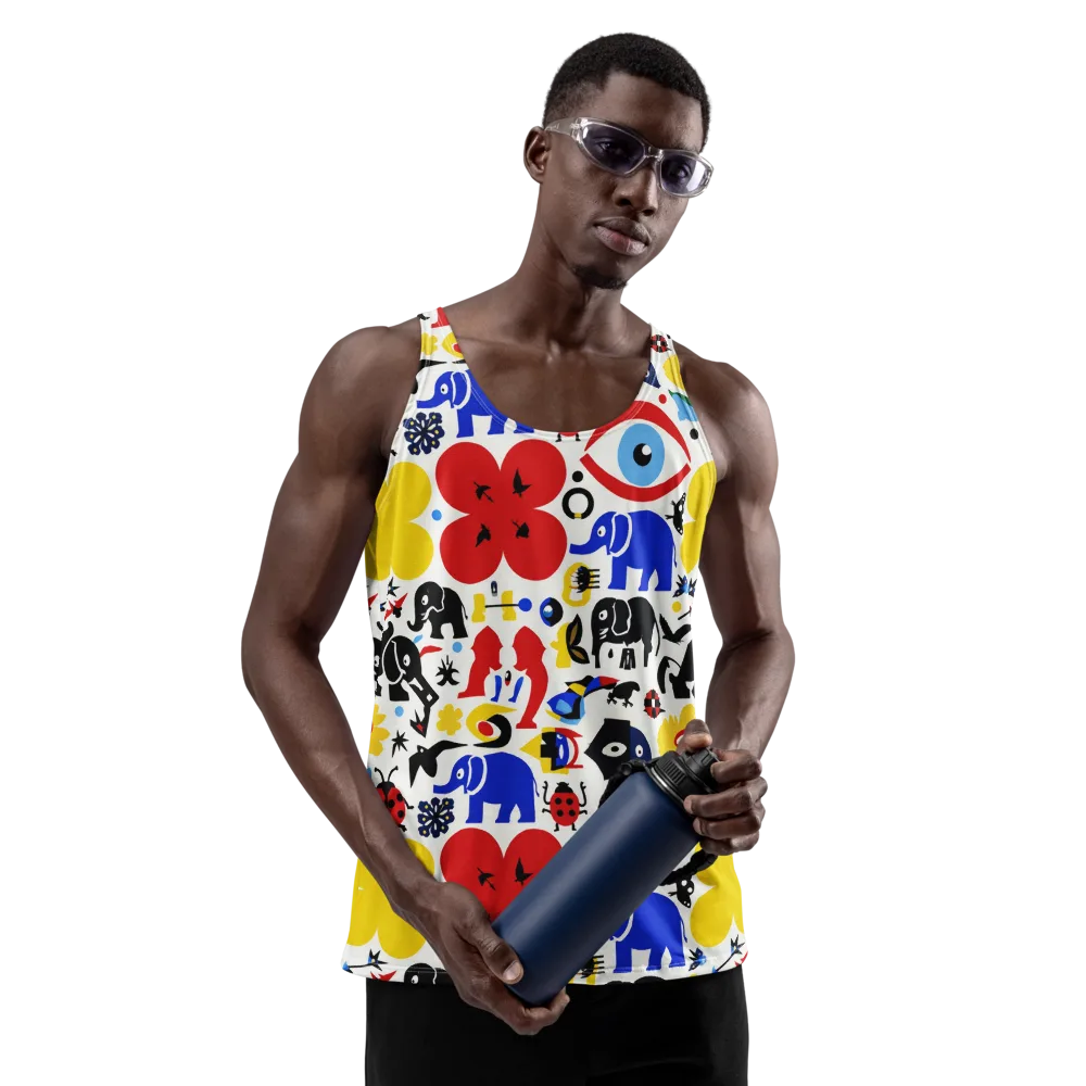 Primary Safari on Men's Tank Top — Front