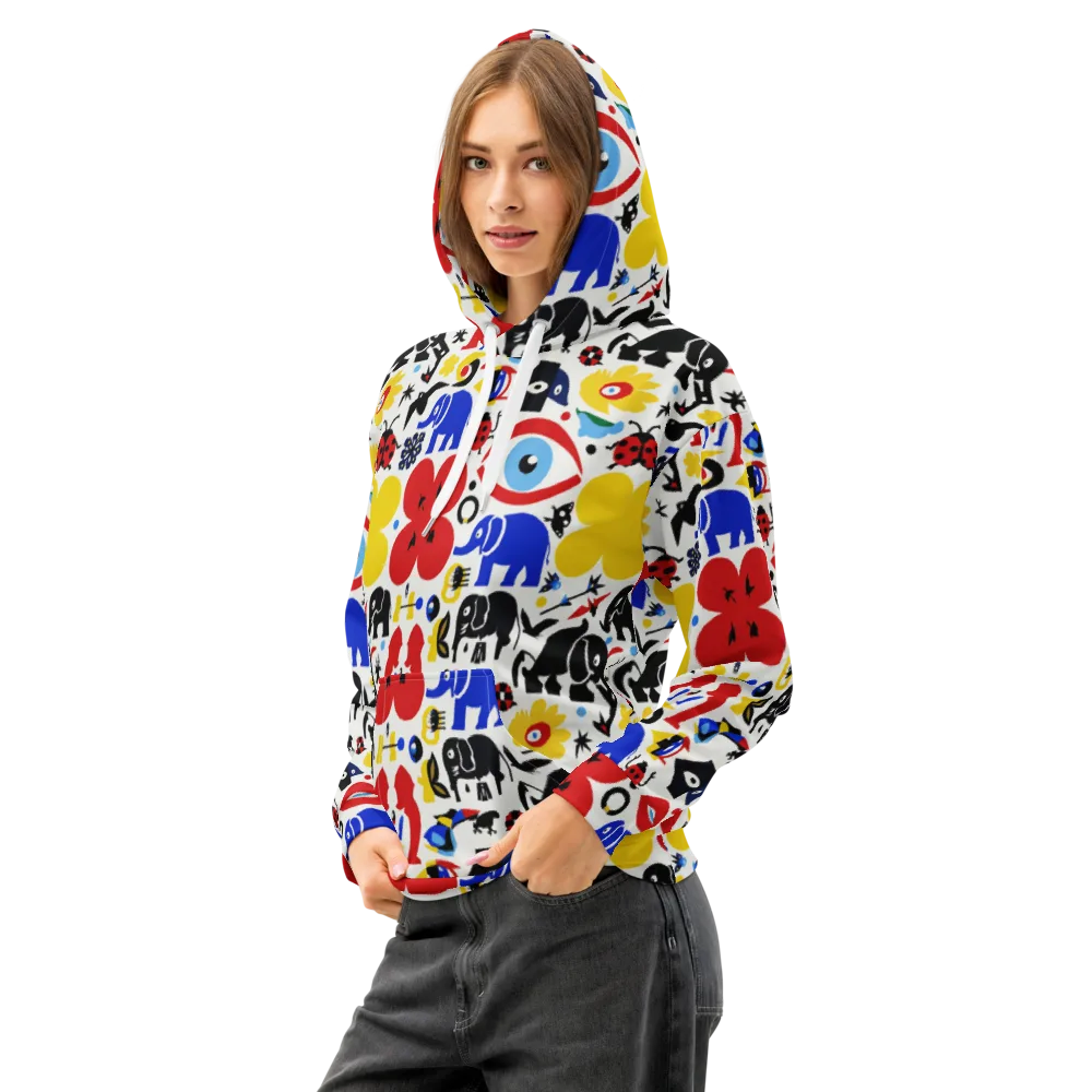 Primary Safari on Cotton Hoodie — Left Front