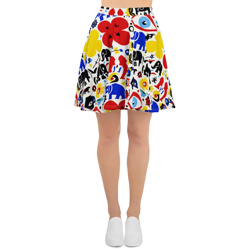 Primary Safari on Skater Skirt — Front