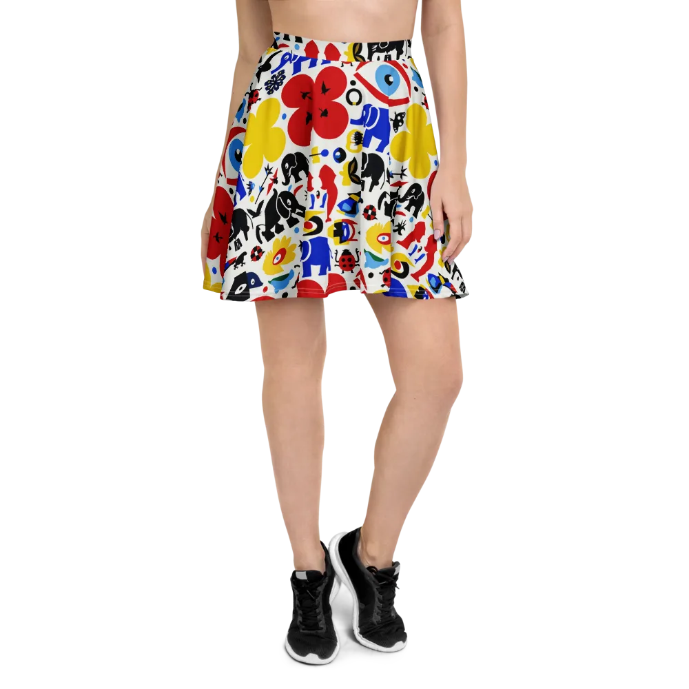 Primary Safari on Skater Skirt — Front