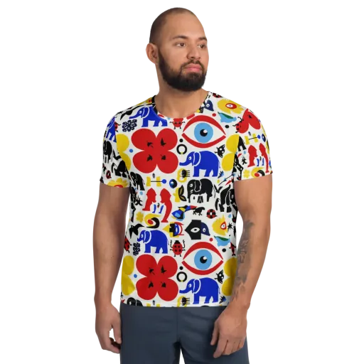 Primary Safari on a Men's Athletic T-Shirt