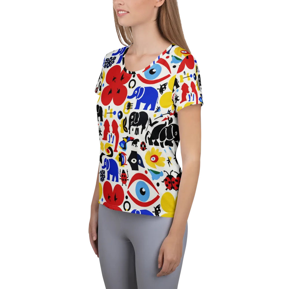 Primary Safari on Women's Athletic T-Shirt — Left