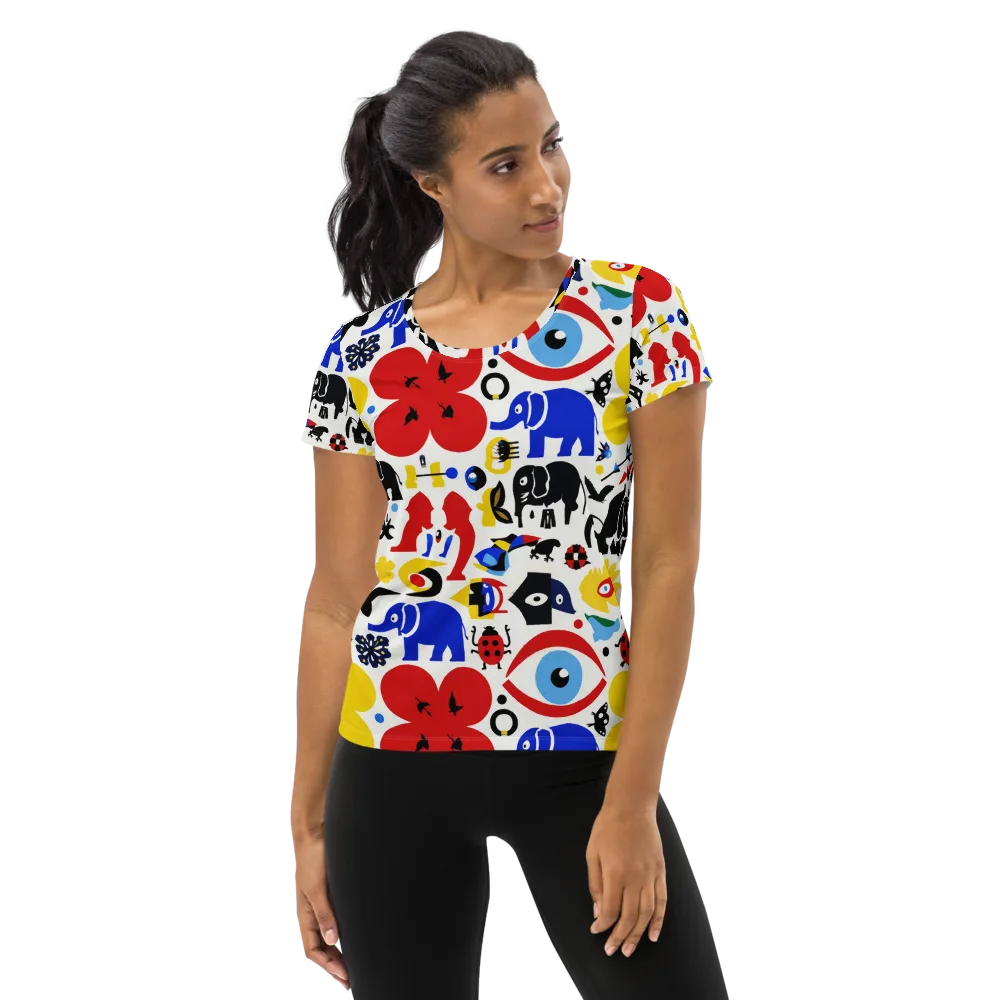 Primary Safari on Women's Athletic T-Shirt — Front