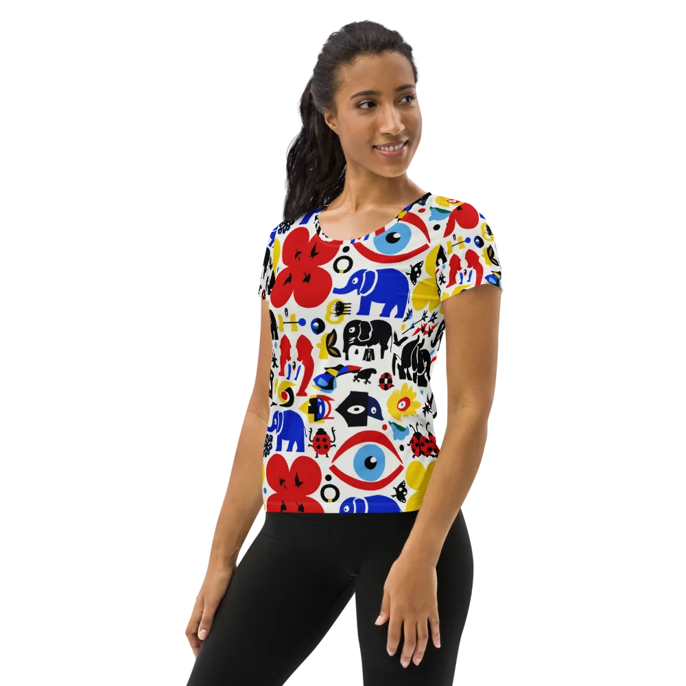 Primary Safari on Women's Athletic T-Shirt — Left
