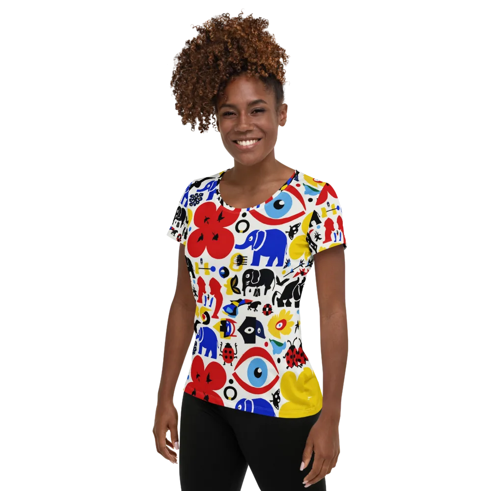 Primary Safari on Women's Athletic T-Shirt — Left