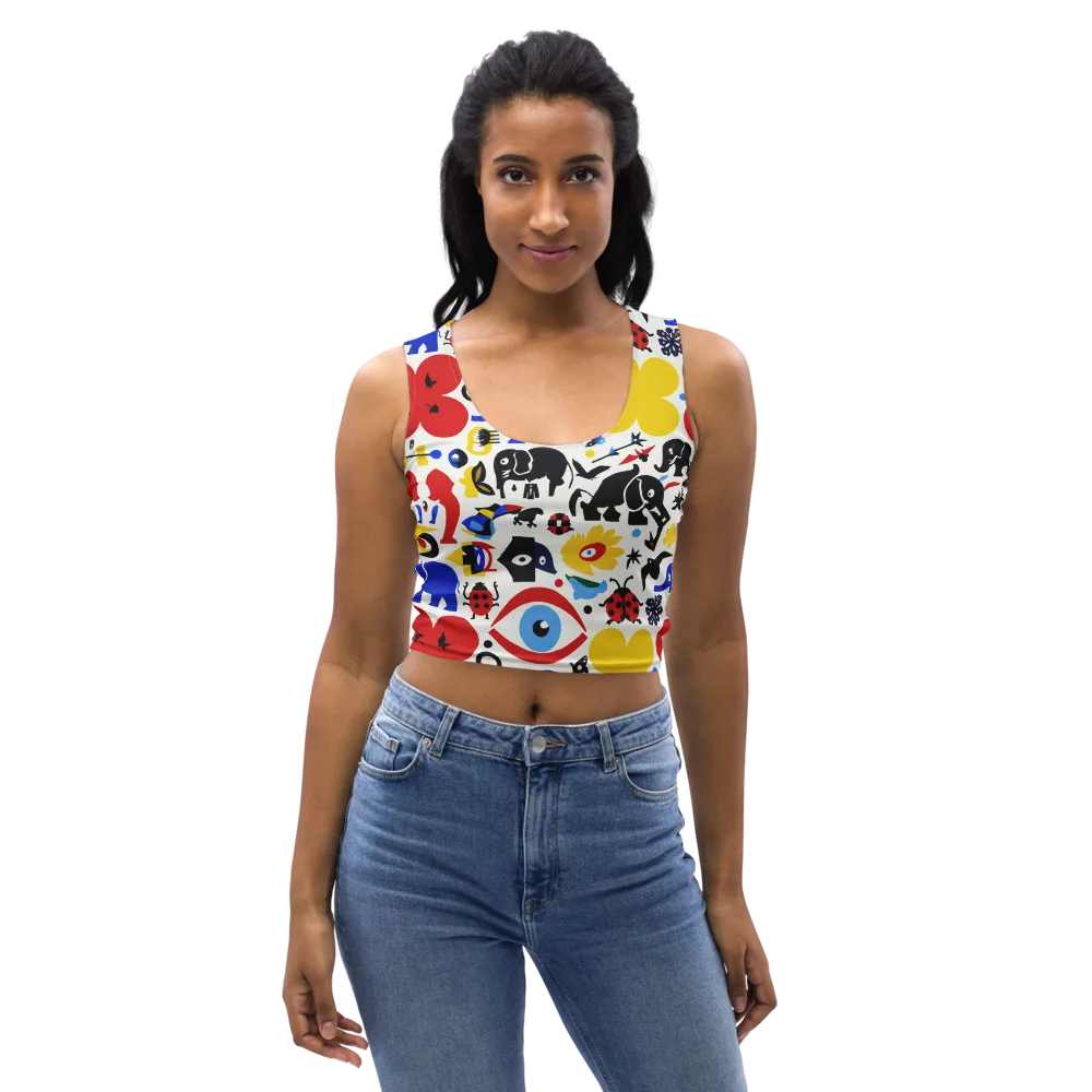 Primary Safari on Crop Top — Front