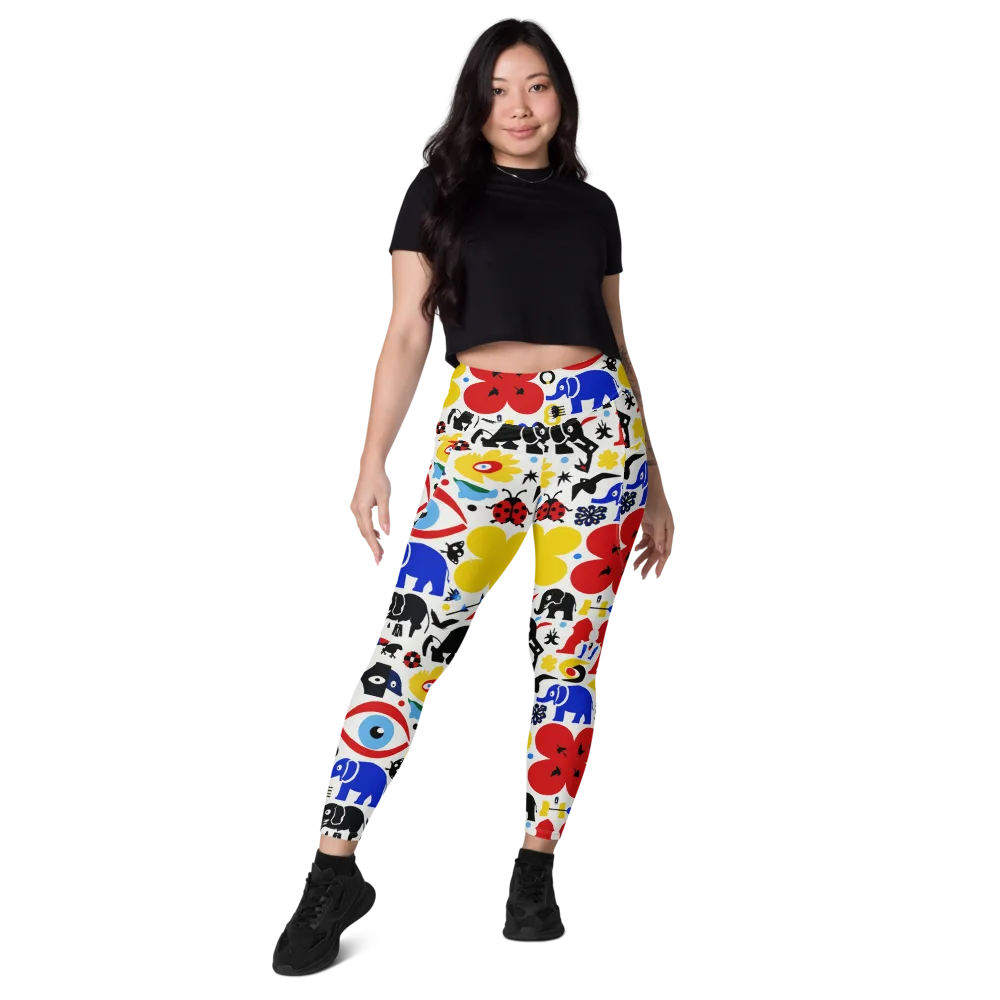 Primary Safari on Leggings with Pockets — Front