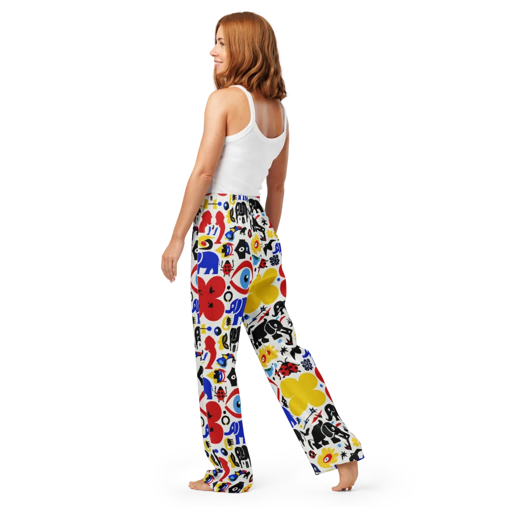 Primary Safari on Women's Pajama Pants — Back
