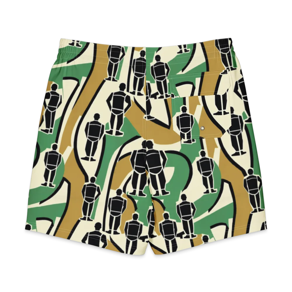 Mannequin Mambo on Men's Board Shorts — Back