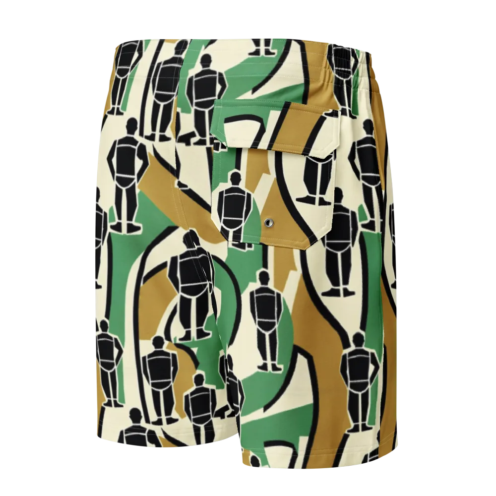 Mannequin Mambo on Men's Board Shorts — Back