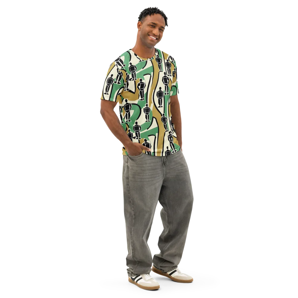 Mannequin Mambo on Men's Cotton Crew Neck T-Shirt — Right Front