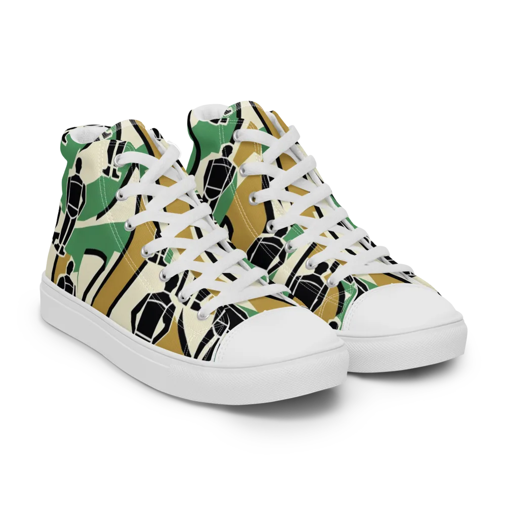 Mannequin Mambo on Men's High Top Canvas Shoes — Right Front