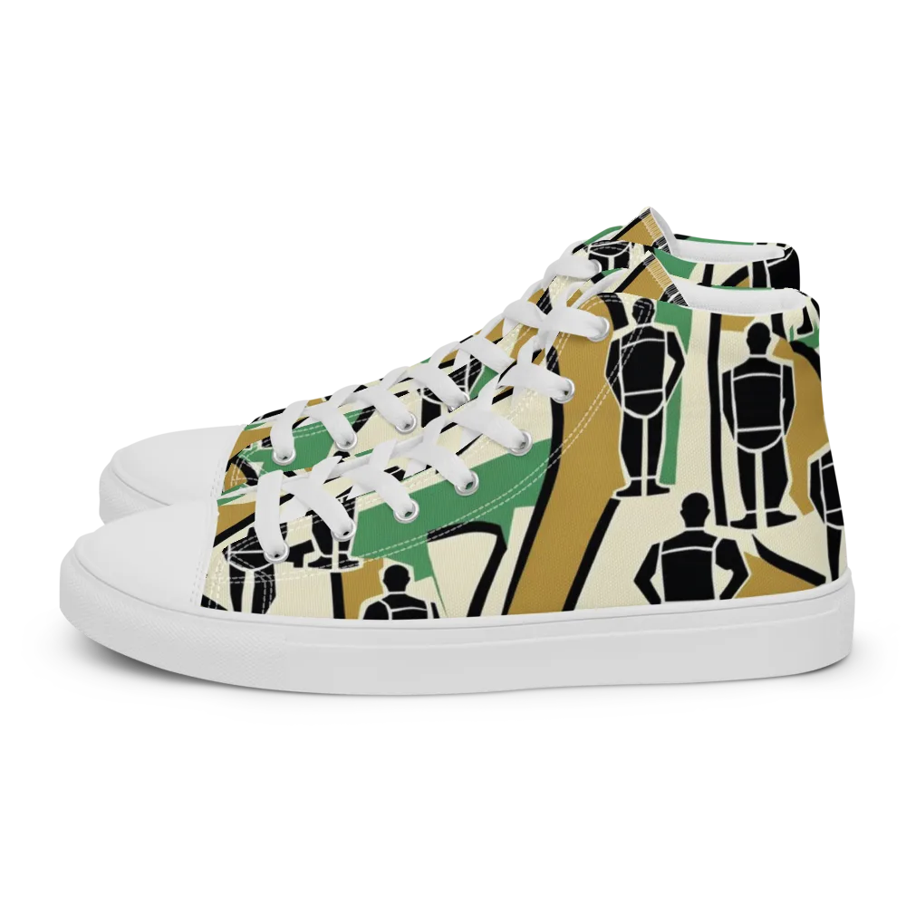 Mannequin Mambo on Men's High Top Canvas Shoes — Left