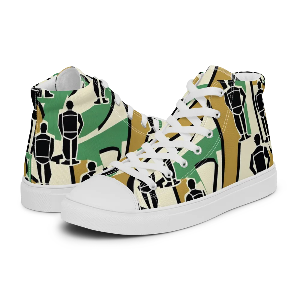 Mannequin Mambo on Men's High Top Canvas Shoes — Left