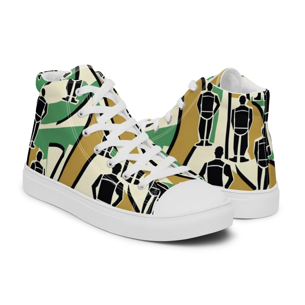 Mannequin Mambo on Men's High Top Canvas Shoes — Right