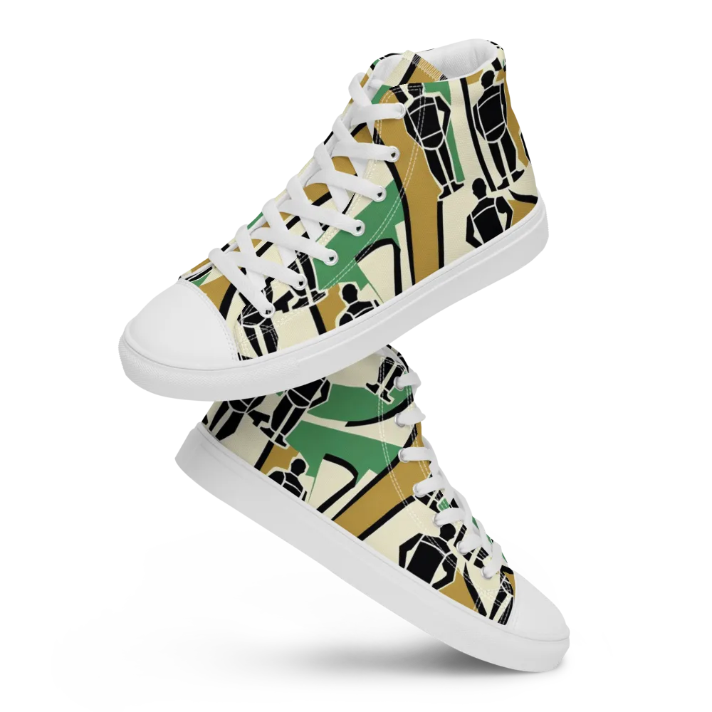 Mannequin Mambo on Men's High Top Canvas Shoes — Front