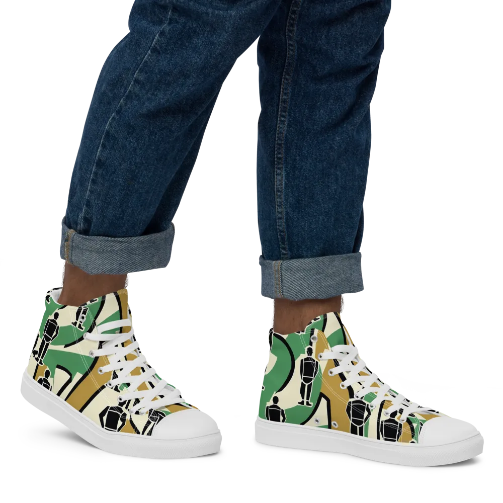 Mannequin Mambo on Men's High Top Canvas Shoes — Right
