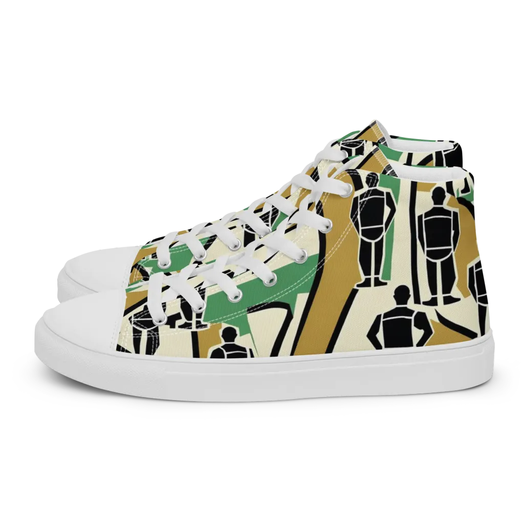 Mannequin Mambo on Women's High Top Canvas Shoes — Left