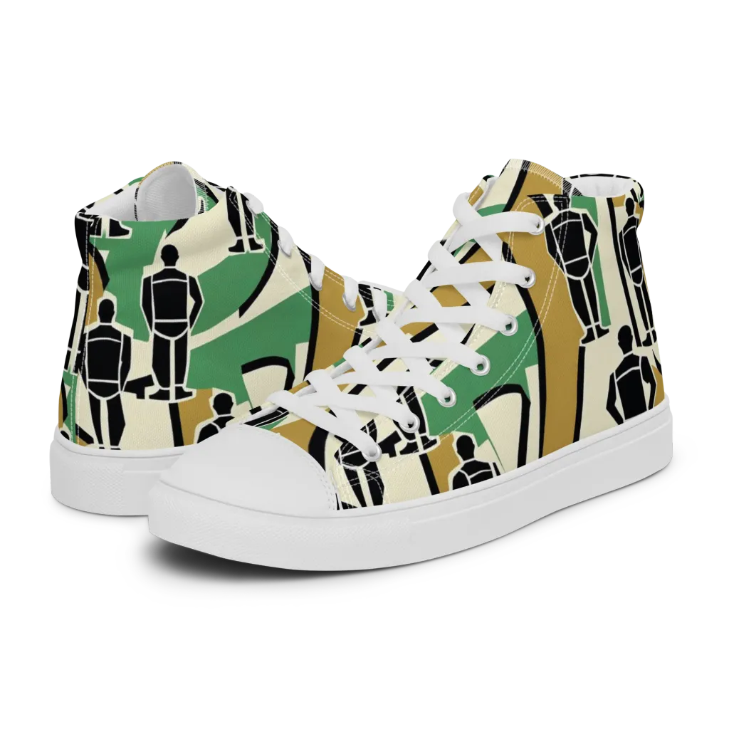 Mannequin Mambo on Women's High Top Canvas Shoes — Left