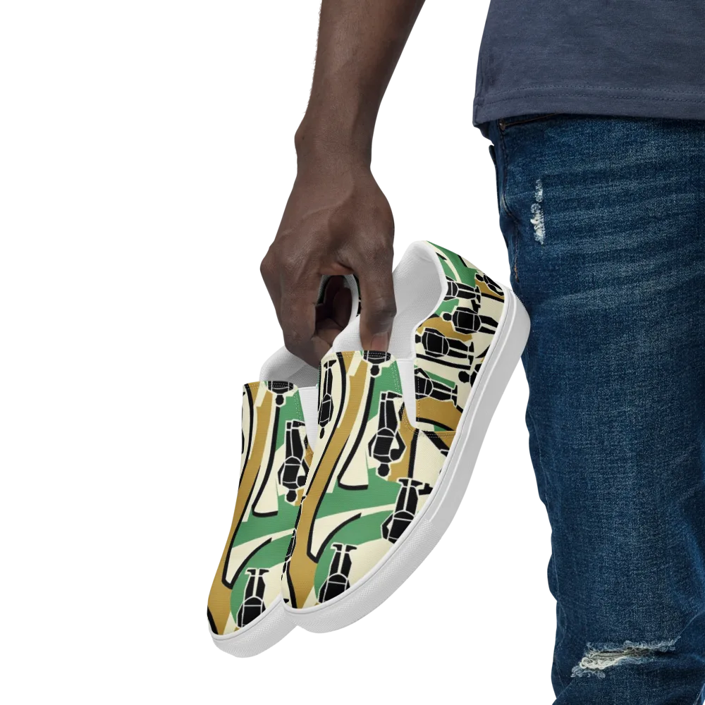 Mannequin Mambo on Men's Slip-On Canvas Shoes — Left Front