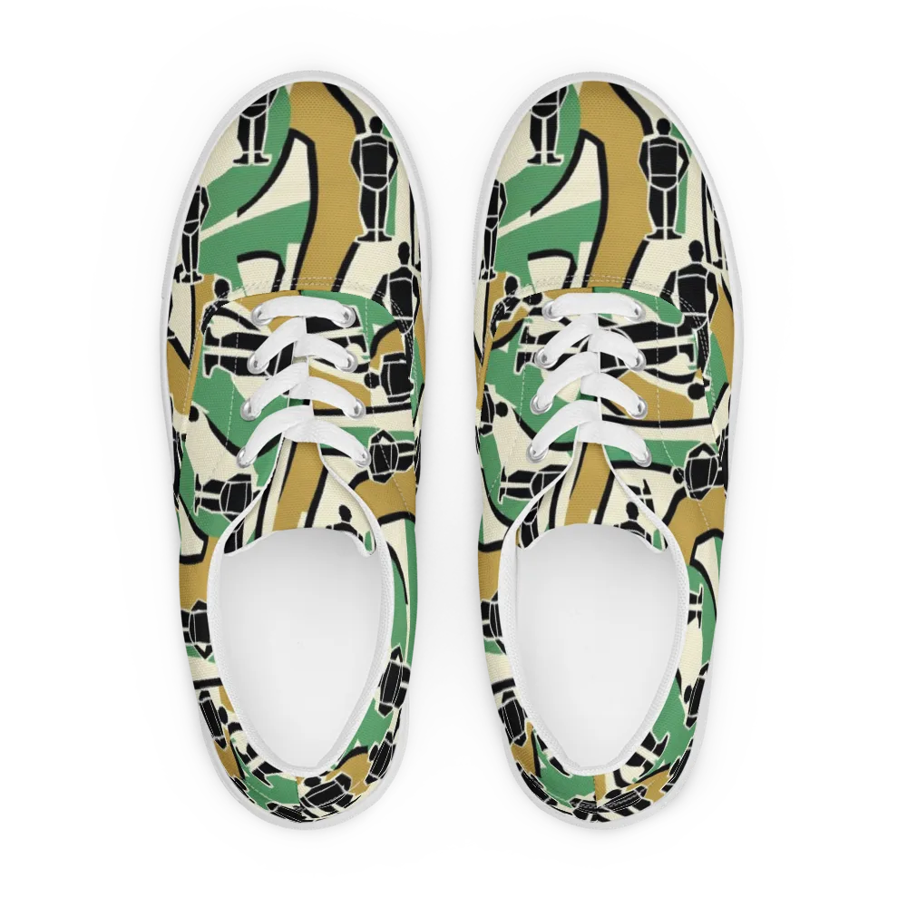 Mannequin Mambo on Men's Lace-Up Canvas Shoes — Front
