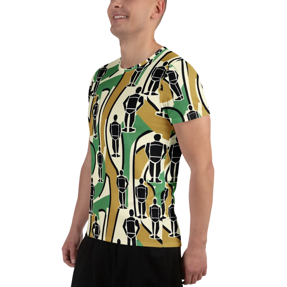 Mannequin Mambo on Men's Athletic T-Shirt — Left