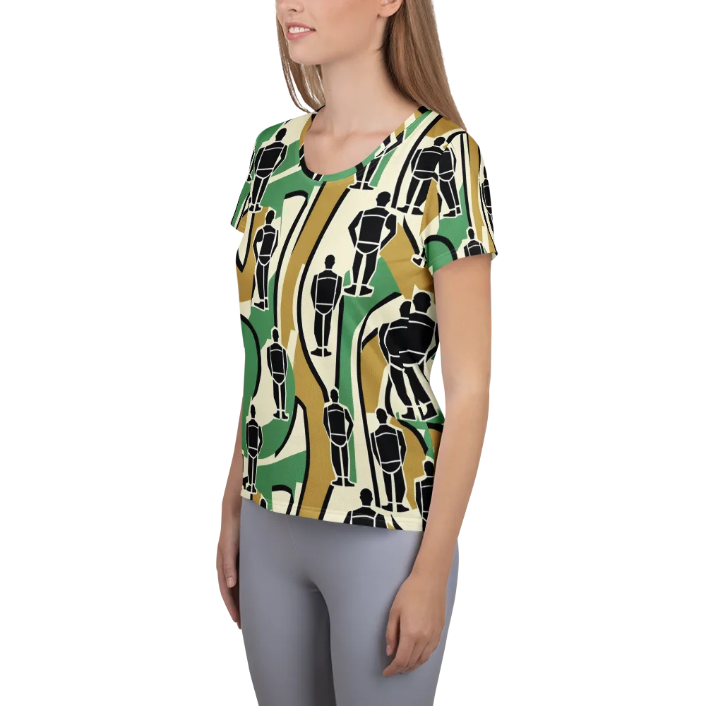 Mannequin Mambo on Women's Athletic T-Shirt — Left