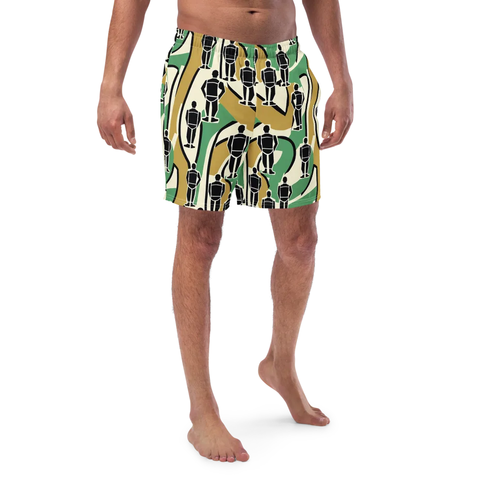 Mannequin Mambo on Swim Trunks — Front