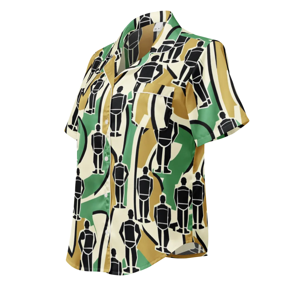 Mannequin Mambo on Women's Short Sleeve Pajama Top — Left Front