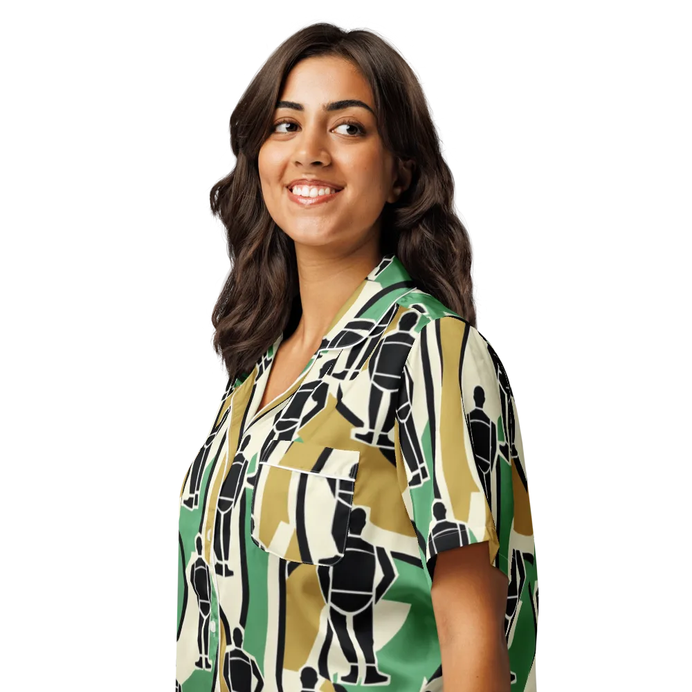 Mannequin Mambo on Women's Short Sleeve Pajama Top — Left Front