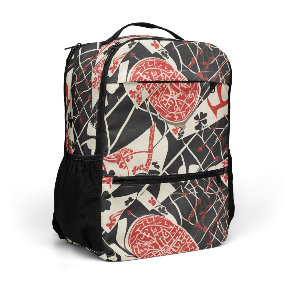 Red Queen's Shuffle on Utility Backpack — Right Front