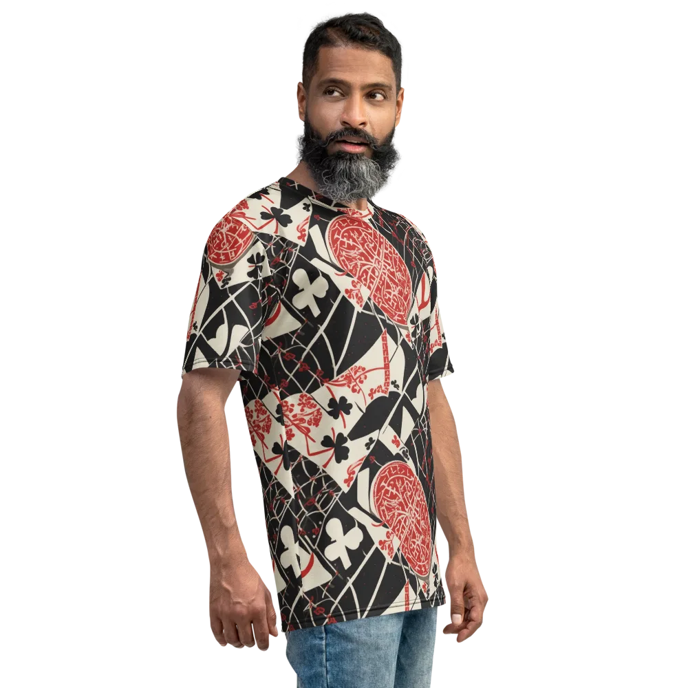 Red Queen's Shuffle on Men's Crew Neck T-Shirt — Right
