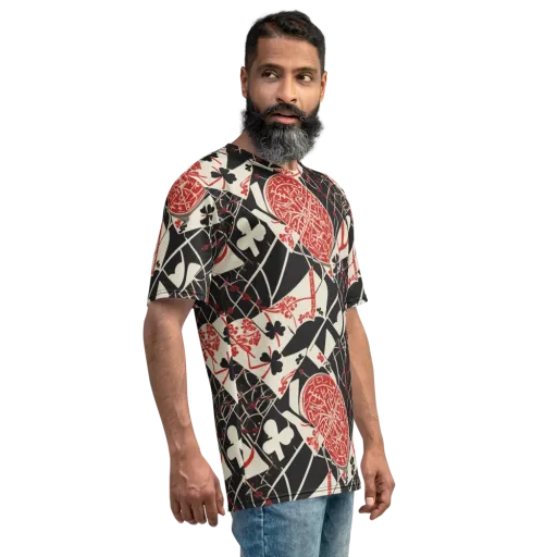 Red Queen's Shuffle on a Men's Crew Neck T-Shirt