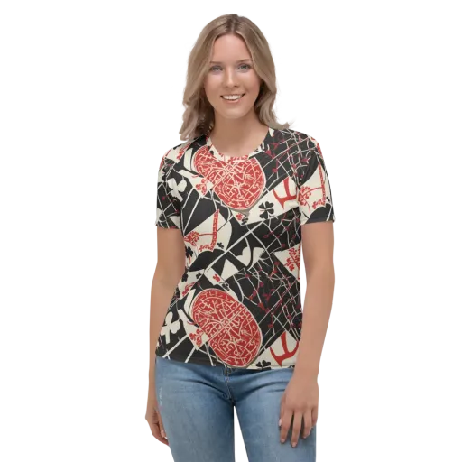 Red Queen's Shuffle on a Women's Crew Neck T-Shirt