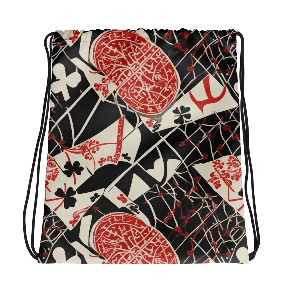 Red Queen's Shuffle on Drawstring Bag — Photo
