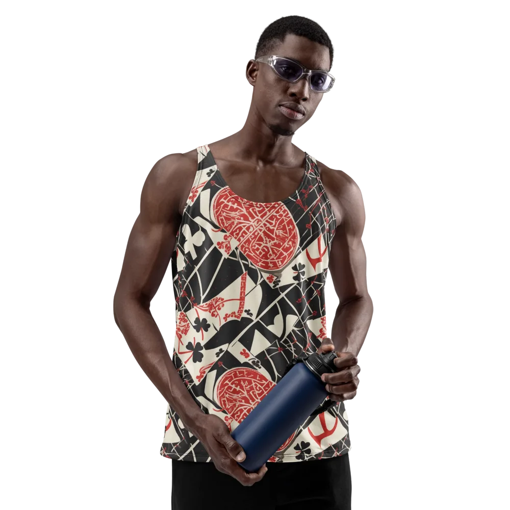 Red Queen's Shuffle on Men's Tank Top — Front