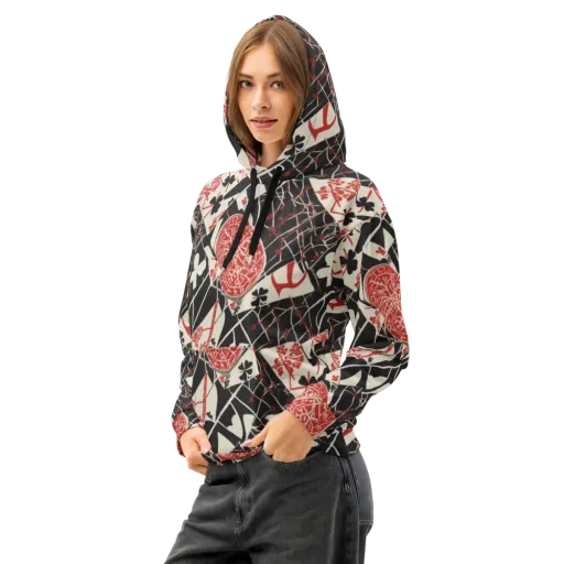 Red Queen's Shuffle on a Cotton Hoodie